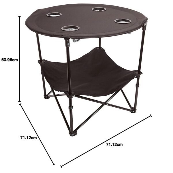 Camping Table with 4 Cup Holders – Portable Foldable Outdoor Table with Compact Packing for Picnic, Travel, Hiking & Camping - Image 4