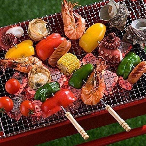 Stainless Steel Portable Barbeque Stick – Reusable Skewers for Grilling Paneer, Vegetables, Kebab & Outdoor BBQ - Image 3