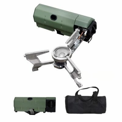 Foldable Camping Stove with Storage Bag – Portable Butane Gas Stove with Bottle Opener for Picnic, Backpacking, Hiking, Adventure & Home Travel