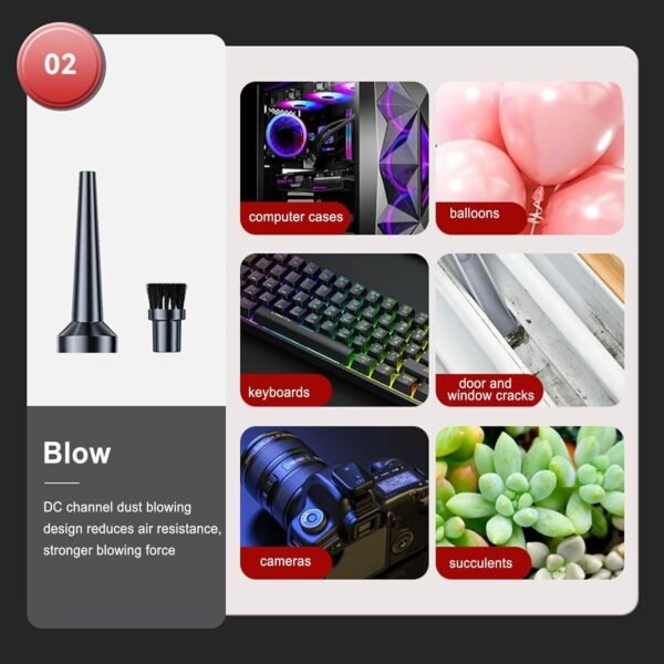 Cordless Rechargeable Vacuum Cleaner – Lightweight, Powerful Suction with Multi-Use Attachments for Home & Car Cleaning - Image 3