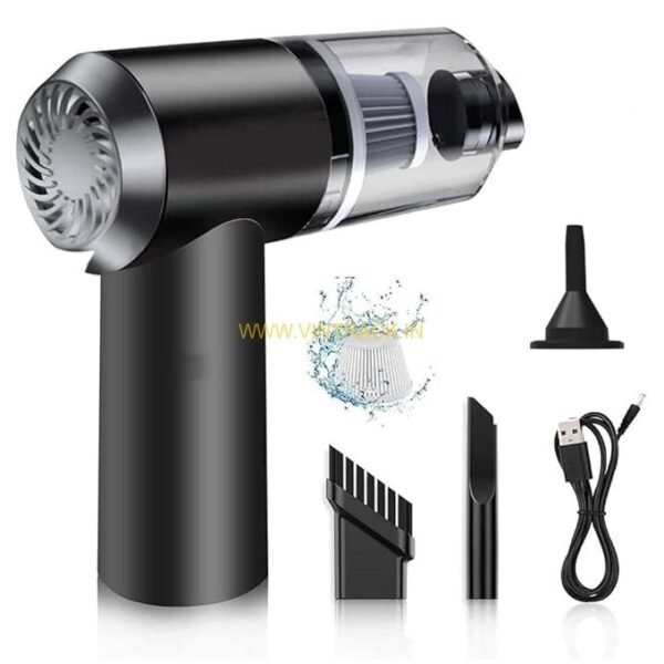 3IN1 Portable Car Vacuum Cleaner with Blower | USB  Rechargeable Wireless Handheld Car Vacuum Cleaner - Image 2