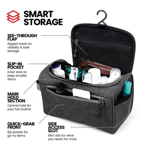 Travel Accessories Bag | Portable Organizer Pouch for Toiletries, Gadgets, Electronics & Essentials | Lightweight Travel Storage - Image 4