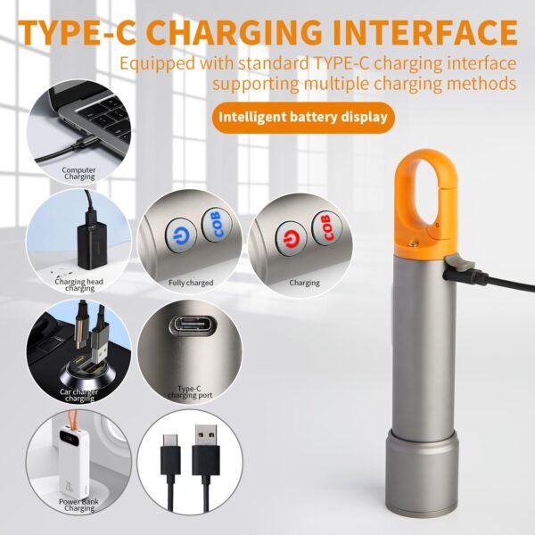 Multifunctional Waterproof Camping Torch | Portable LED Flashlight for Hiking, Outdoor, Emergency & Adventure Use - Image 6