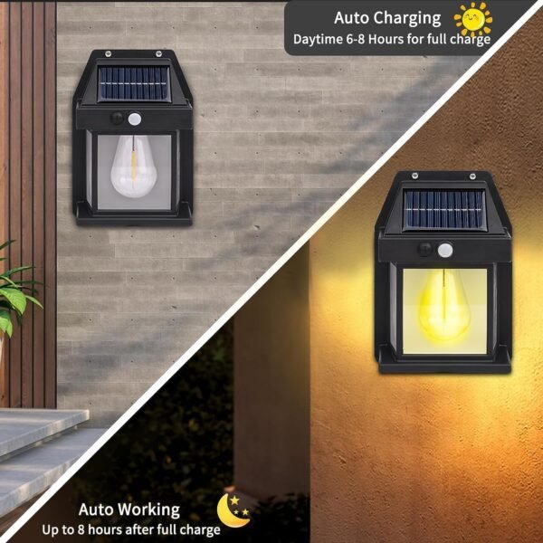 Motion Sensor Auto Rechargeable 1 LED Wall Light | Solar-Powered Exterior Outdoor Lighting | Energy-Saving Security Light - Image 3