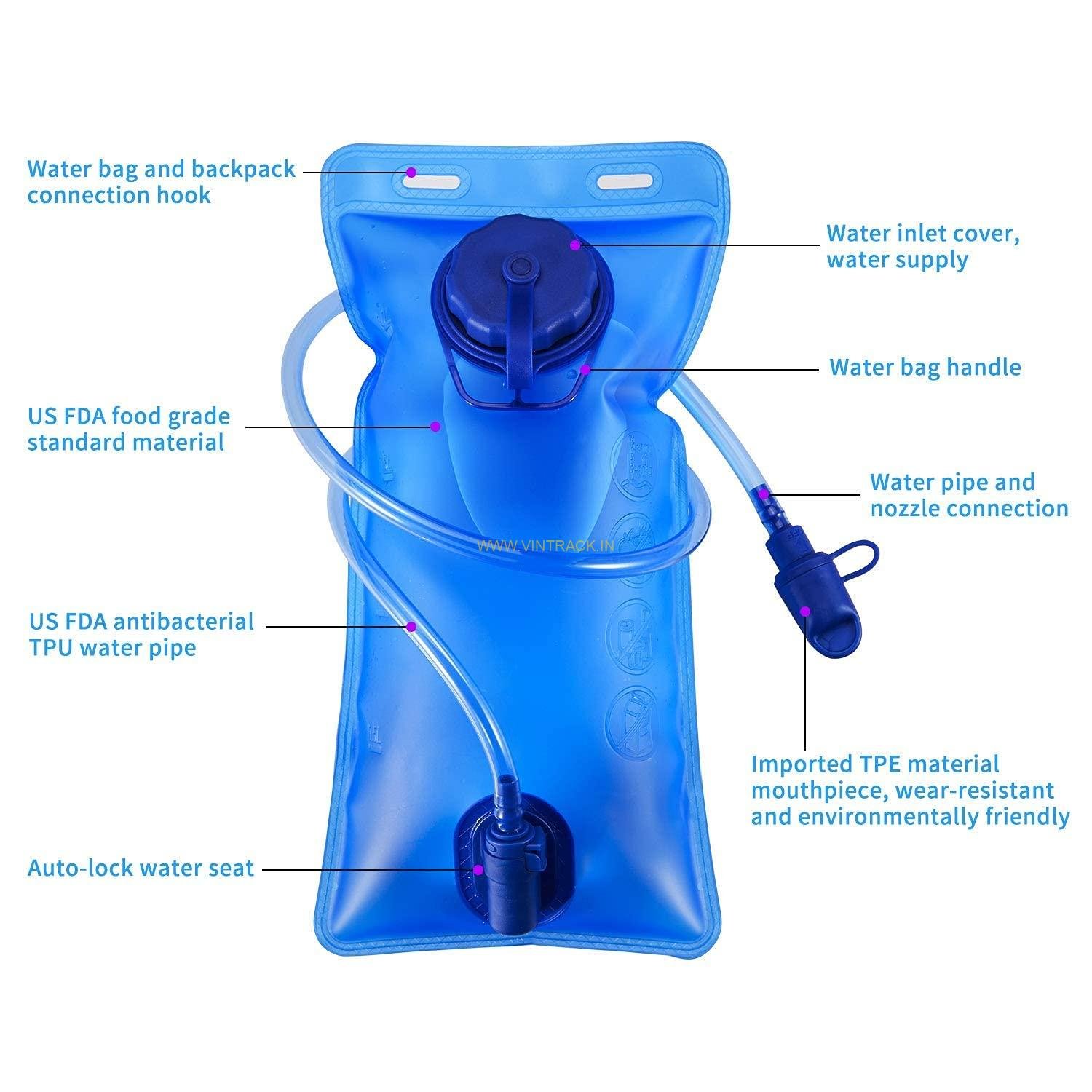Polyester Hydration Bladder Bag Without Water Bottle | Lightweight Backpack Hydration System for Camping, Hiking & Outdoor Activities - Image 3