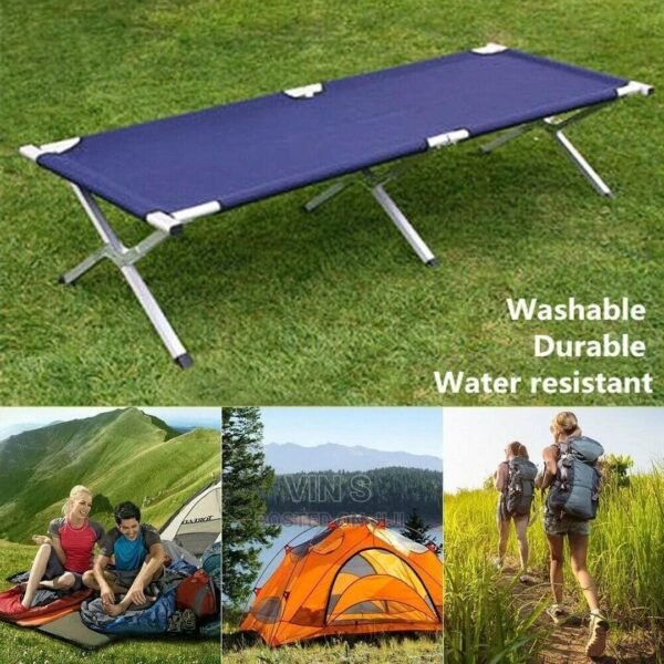 Folding Camping Cot  Bed, Foldable Portable  Sleeping CFolding Camping Cot Bed – Foldable Portable Sleeping Cot for Adults, Durable Metal Single Bed for Outdoor Camping & Travelot for Adult  Metal Single Bed - Image 5