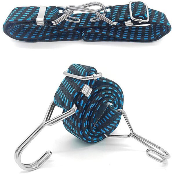 Bungee Cords for Motorcycle, Bike Luggage Rope Belt Double Hook, 3.3 Ft High Elasticity Elastic Rope. - Image 3