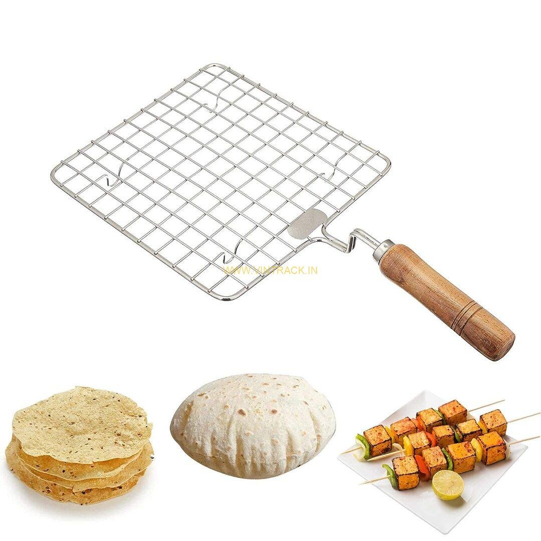 Papad Jali Roast, Paneer Grill, Roti Maker, Barbeque Jali – Multi-Purpose Steel Grill Net for Outdoor & Indoor Cooking