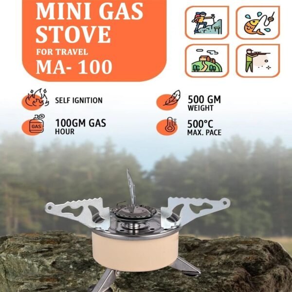 Portable Gas Stove with Pipe – Lightweight Camping Gas Burner for Outdoor Cooking, Hiking, Trekking & Travel - Image 3