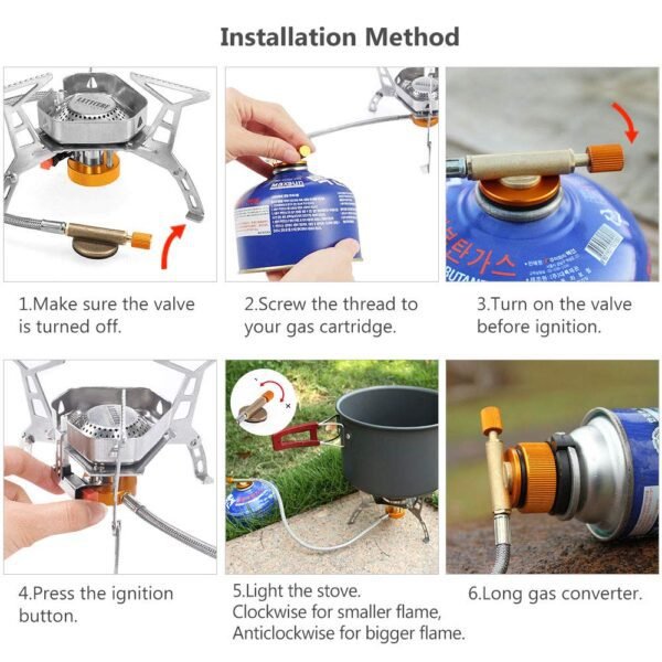 Portable Gas Stove for Camping with Carry Box | Lightweight Outdoor Cooking Stove for Hiking & Travel - Image 3