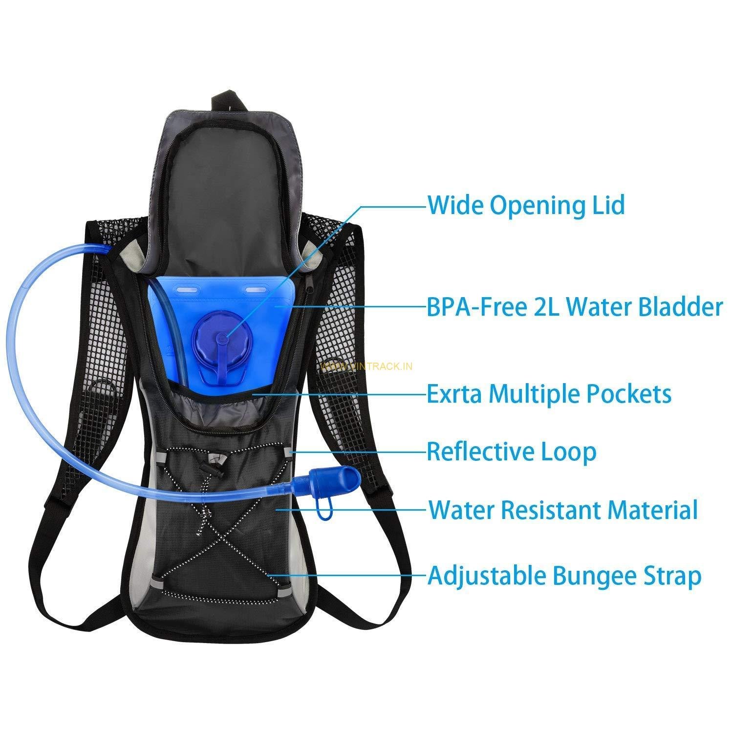 Polyester Hydration Bladder Bag Without Water Bottle | Lightweight Backpack Hydration System for Camping, Hiking & Outdoor Activities - Image 6