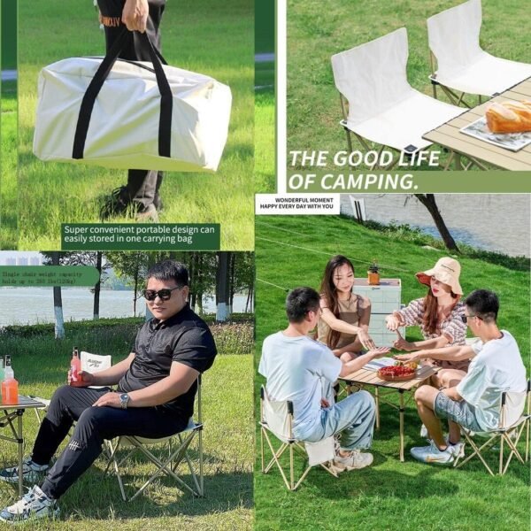 Portable Folding Picnic Camping Table with Chairs – Lightweight, Compact Outdoor Table & Chair Set for Hiking, Travel & Garden - Image 4