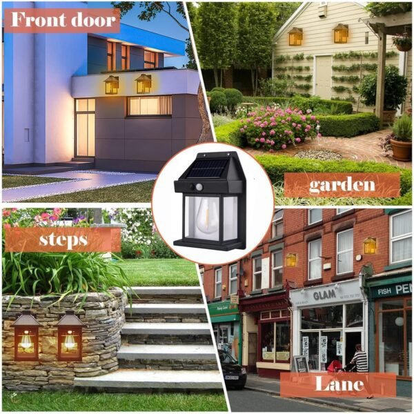 Motion Sensor Auto Rechargeable 1 LED Wall Light | Solar-Powered Exterior Outdoor Lighting | Energy-Saving Security Light - Image 4