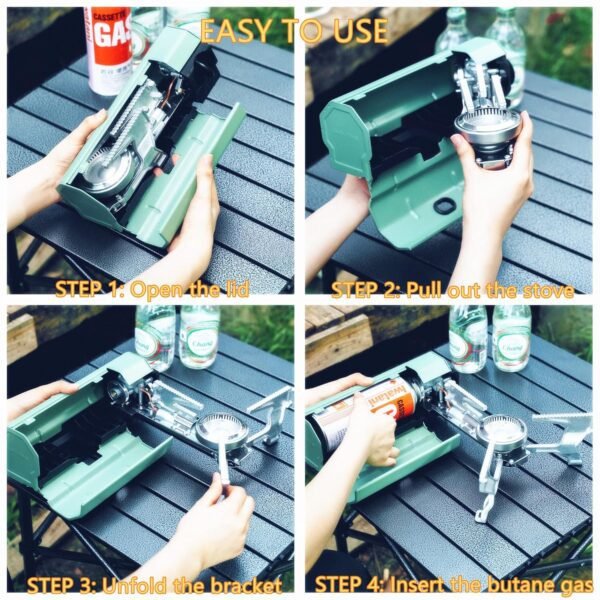 Foldable Camping Stove with Storage Bag – Portable Butane Gas Stove with Bottle Opener for Picnic, Backpacking, Hiking, Adventure & Home Travel - Image 3