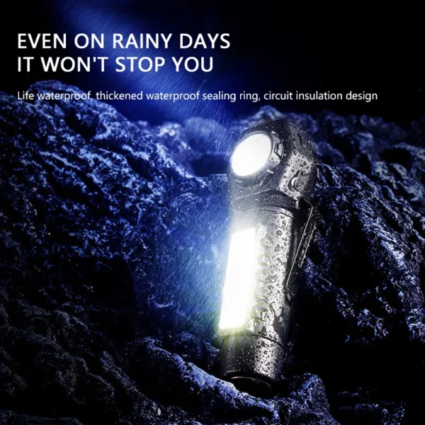 Multifunctional USB Rechargeable Flashlight | Portable LED Torch Light for Camping, Hiking, Emergency & Outdoor Use - Image 4