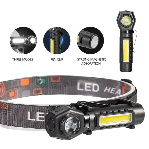 Multifunctional USB Rechargeable Flashlight | Portable LED Torch Light for Camping, Hiking, Emergency & Outdoor Use - Image 3