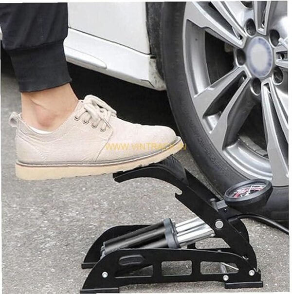 FOOT AIR  PUMP COMPRESSOR FOR  CAR & BIKE AIR PUMP  FOR MOTORBIKE, CARS,  BICYCLE. - Image 3