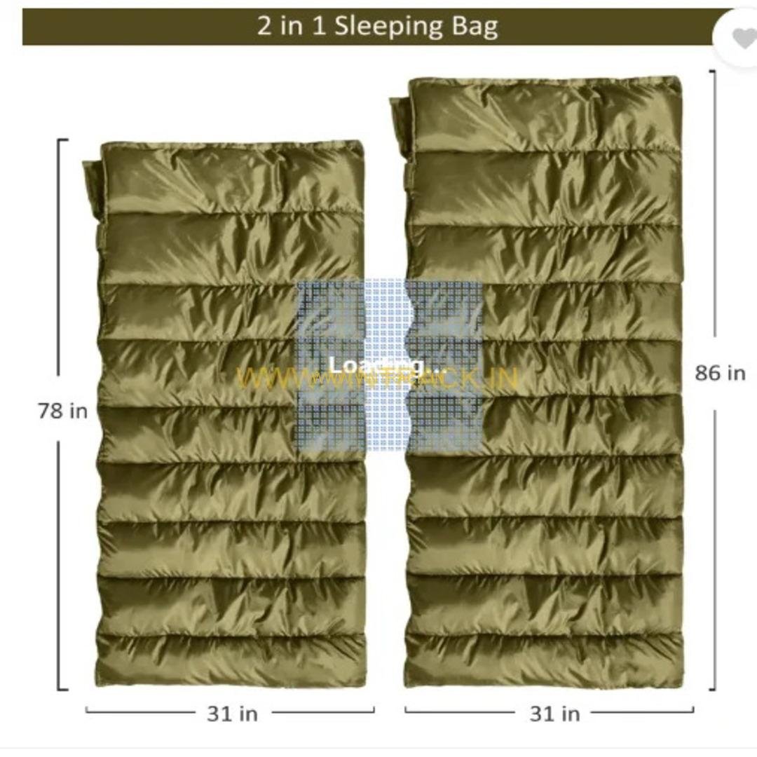 Olive Fleece Double Big Sleeping Bag – Queen Size, 0°F Temperature Rating, Perfect for Camping, Warm & Cozy for Two