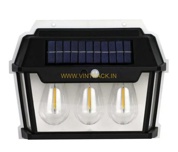 Motion Sensor Solar Wall Light | Auto Chargeable 3 LED Outdoor Waterproof Garden, Patio & Home Security Lamp