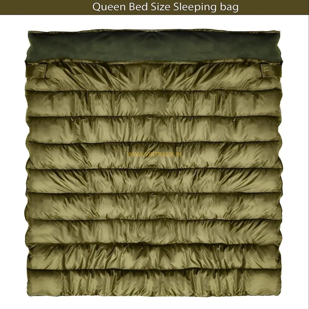 Olive Fleece Double Big Sleeping Bag – Queen Size, 0°F Temperature Rating, Perfect for Camping, Warm & Cozy for Two - Image 3