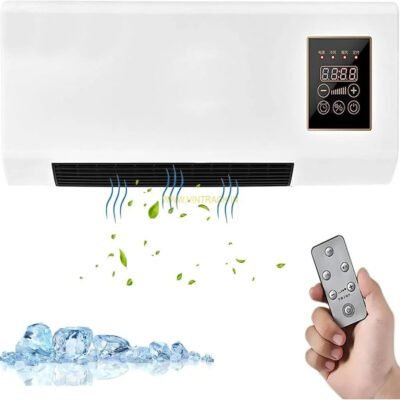 Compact Dual‑Mode Mini Wall‑Mounted Air Conditioner – Cooling & Heating Fan with Digital Display & Remote Control