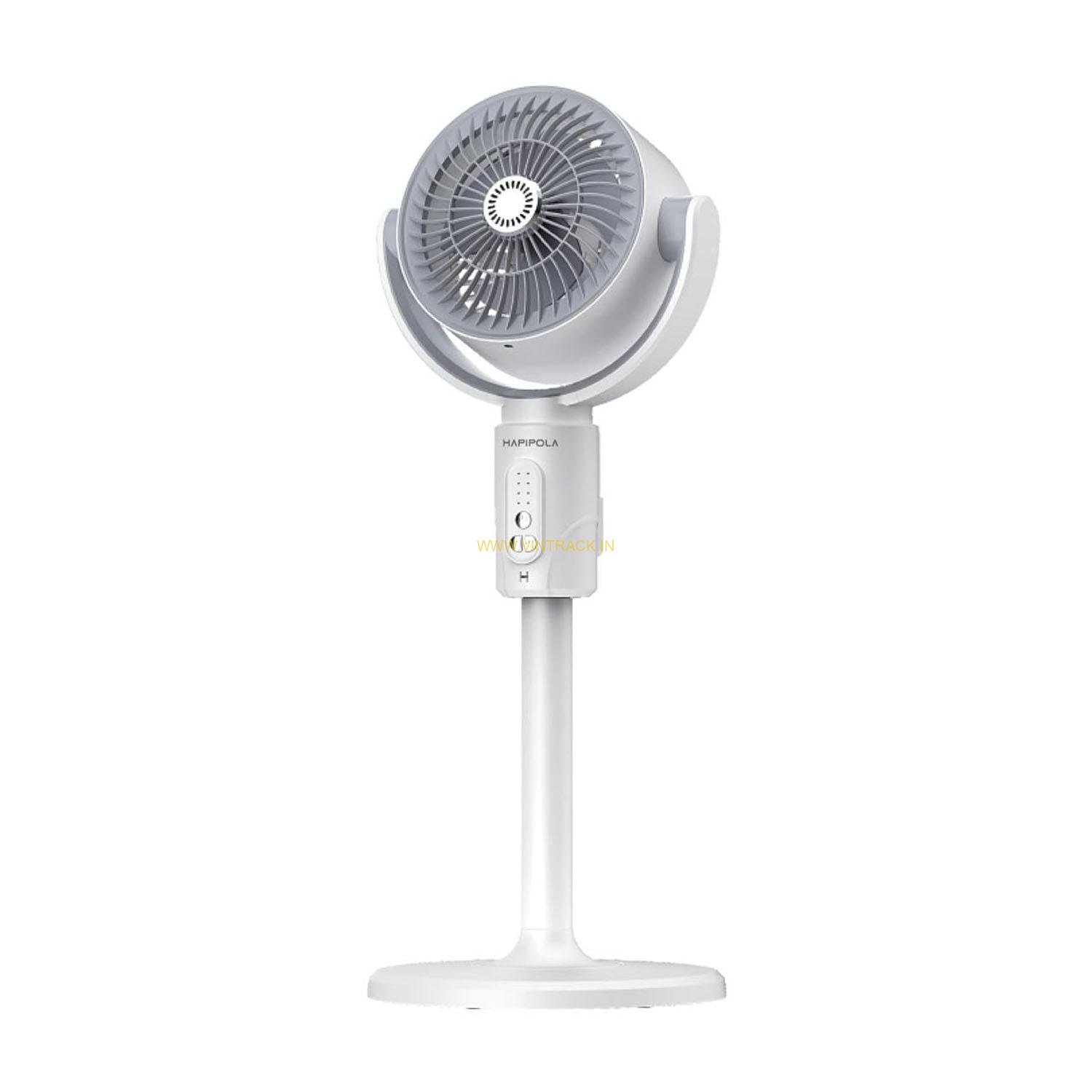 HAPIPOLA Storm Portable Rechargeable Fan – 4000 mAh, Type‑C Charging, Remote‑Controlled, Height‑Adjustable, Fragrance Tablet Slot