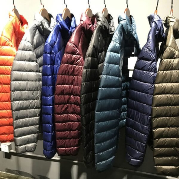 Men's Down Jacket Big Size Winter Coats Zipper Solid Thin Male Ultra Light Stand Collar White Duck Down Jackets For Men (warm jacket 0 to -10 degree celcius) - Image 5