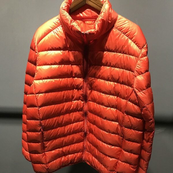 Men's Down Jacket Big Size Winter Coats Zipper Solid Thin Male Ultra Light Stand Collar White Duck Down Jackets For Men (warm jacket 0 to -10 degree celcius) - Image 4