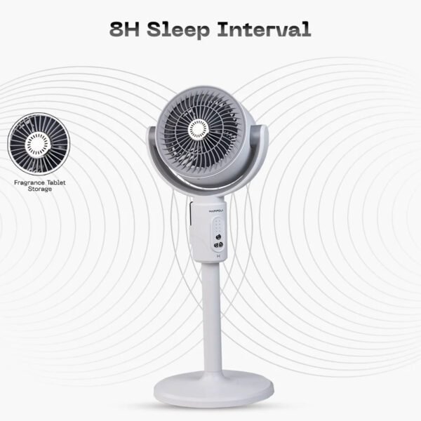 HAPIPOLA Storm Portable Rechargeable Fan – 4000 mAh, Type‑C Charging, Remote‑Controlled, Height‑Adjustable, Fragrance Tablet Slot - Image 3