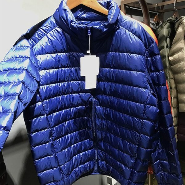 Men's Down Jacket Big Size Winter Coats Zipper Solid Thin Male Ultra Light Stand Collar White Duck Down Jackets For Men (warm jacket 0 to -10 degree celcius) - Image 3