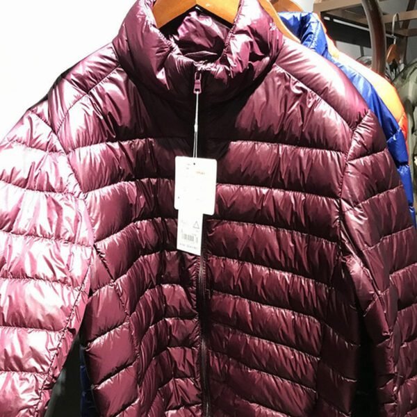 Men's Down Jacket Big Size Winter Coats Zipper Solid Thin Male Ultra Light Stand Collar White Duck Down Jackets For Men (warm jacket 0 to -10 degree celcius) - Image 2