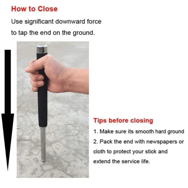 Multi-Function Collapsible Self Defense Stick Extended - Image 3
