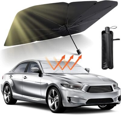 Car Umbrella – Foldable Automatic Car Sunshade Cover for Windshield & Roof | UV Protection, Waterproof, Dustproof Car Tent for Outdoor Parking