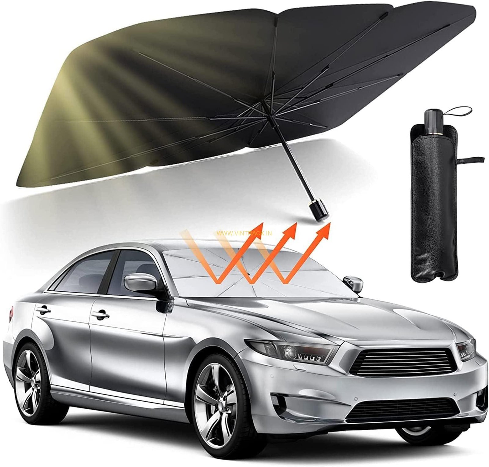 Car Umbrella – Foldable Automatic Car Sunshade Cover for Windshield & Roof | UV Protection, Waterproof, Dustproof Car Tent for Outdoor Parking