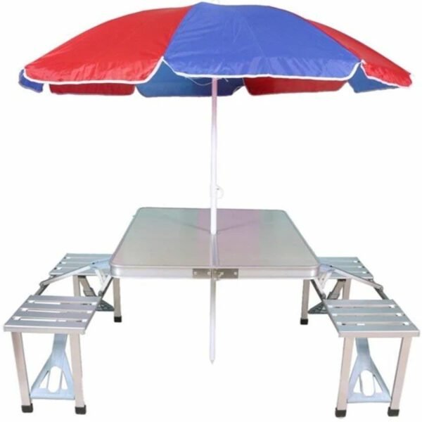 Aluminium Portable Folding Table 4 Seater without  umbrella - Image 4