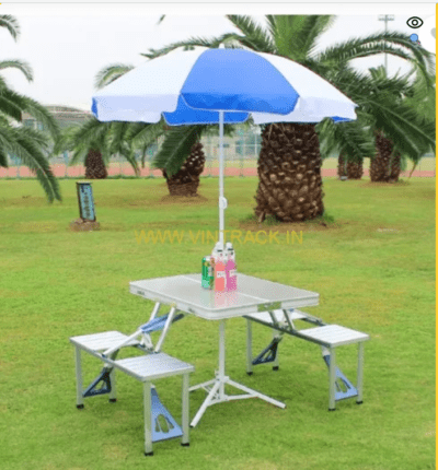 Aluminium Portable Folding Table 4 Seater without  umbrella