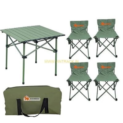 Outdoor Portable Folding Camping Table With 4 Chair Set