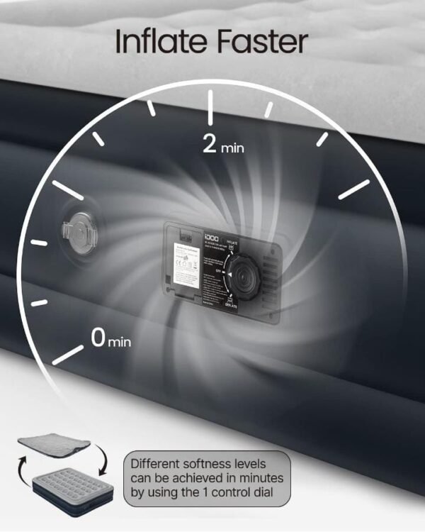 Air Mattress with Built-in Pump Bevbud,Fast & Easy Inflation/Deflation Inflatable Mattress - Image 3