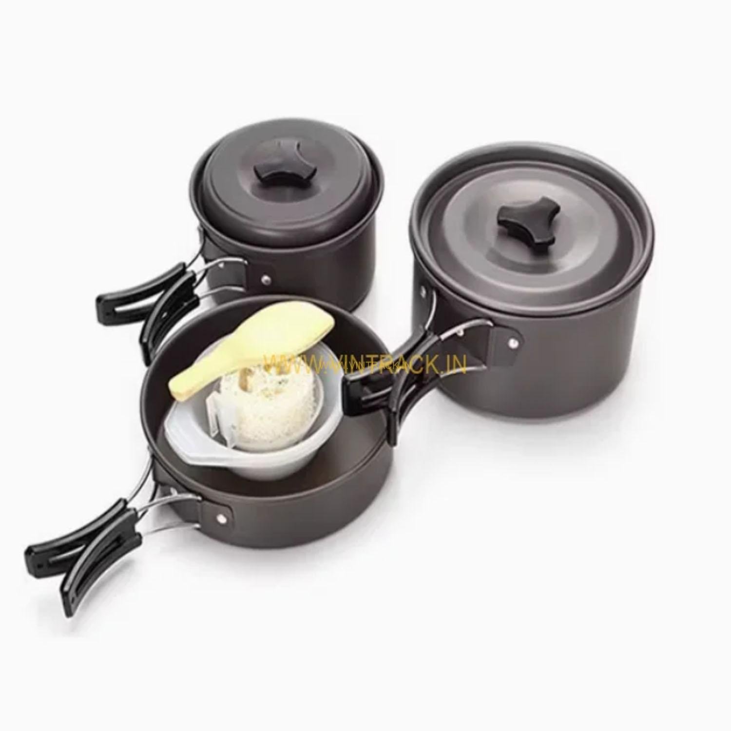 Portable Camping Cooking Set for 2-4 Person | Outdoor Cookware Kit with Pots, Pans & Utensils
