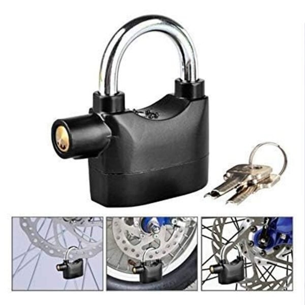 Heavy-Duty Security Alarm Lock – Anti-Theft Padlock with Built-in Siren for Bikes, Gates & Doors - Image 2