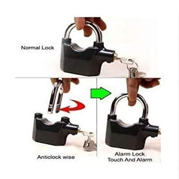 Heavy-Duty Security Alarm Lock – Anti-Theft Padlock with Built-in Siren for Bikes, Gates & Doors - Image 5
