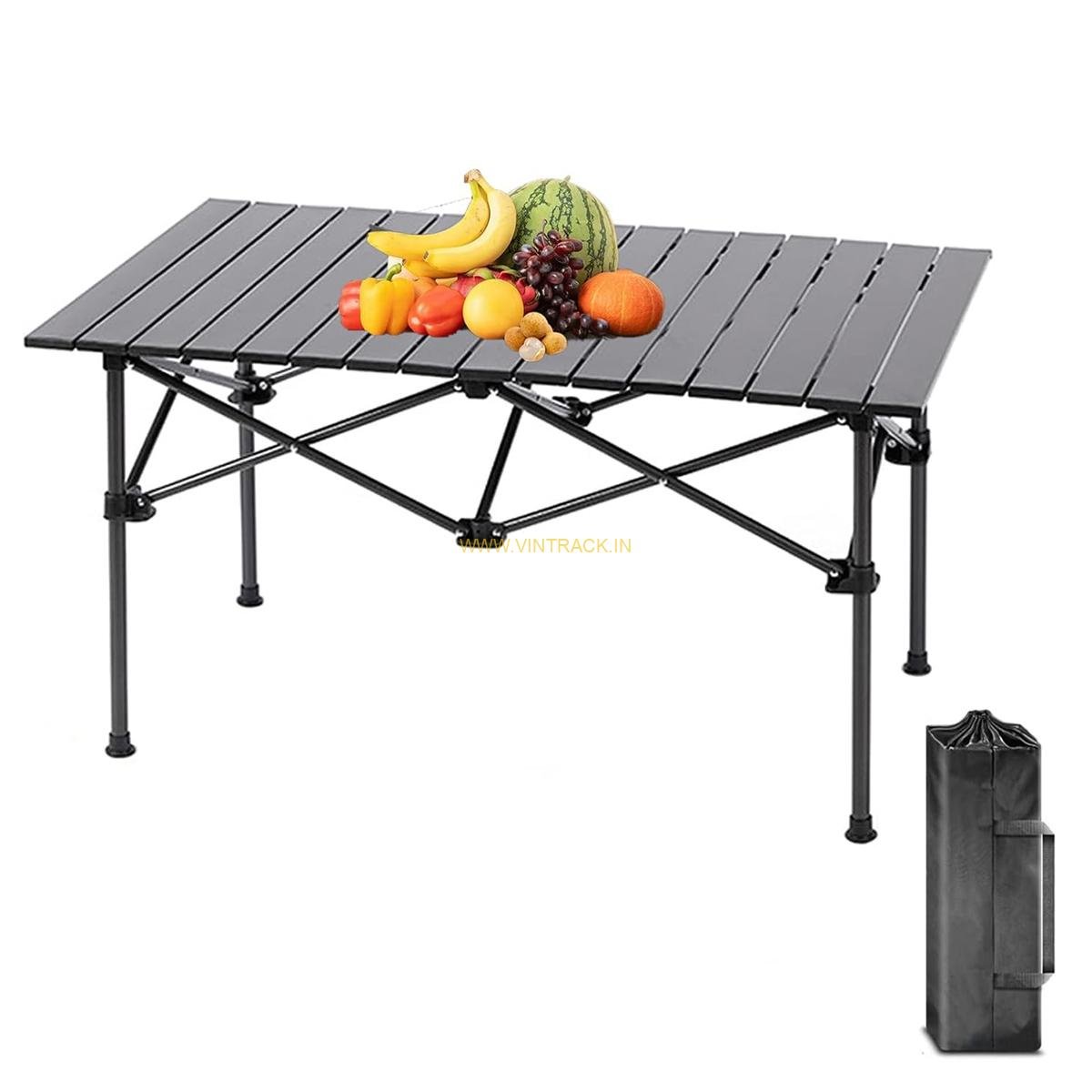Lightweight Outdoor Folding Camping Table with Aluminum Top & Carry Bag – Portable, Easy to Carry for Picnic, Cooking, Beach & Travel