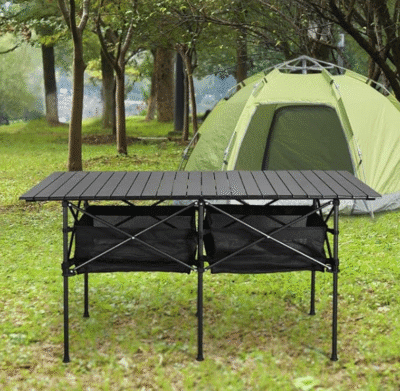 Large Outdoor Camping Folding Table，Lightweight Folding with Aluminum Top and Carry Bag, Easy to Carry, Perfect for Outdoor, Picnic, Cooking, Beach,...