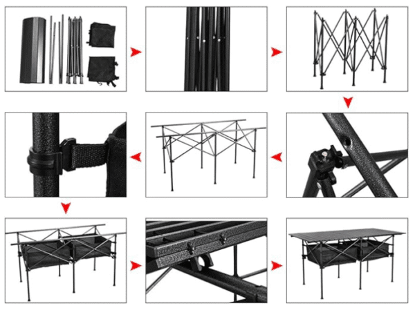 Large Outdoor Camping Folding Table，Lightweight Folding with Aluminum Top and Carry Bag, Easy to Carry, Perfect for Outdoor, Picnic, Cooking, Beach,... - Image 3