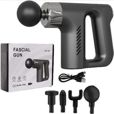 "Deep Tissue Massage Gun for Pain Relief – Portable Percussion Massager with 6 Heads & 30 Speed Levels"