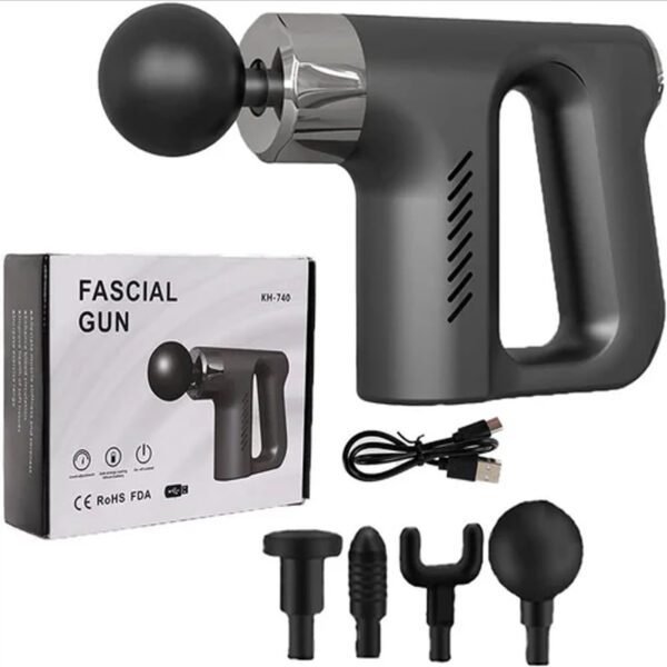 "Deep Tissue Massage Gun for Pain Relief – Portable Percussion Massager with 6 Heads & 30 Speed Levels"