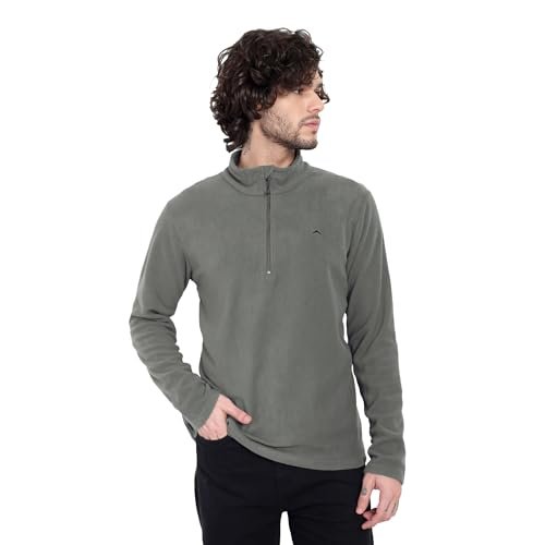 Fleece Men Half Zip Jacket - ET / 1000 | Soft Polar Fleece Pullover for Men | Warm Winter Sweatshirt with Half Zipper (IN, Alpha, L, Regular)