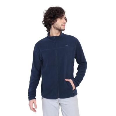 ADVENTRA Men’s Fleece Full Zip Jacket – ET 1000 French Navy – Warm Lightweight Outdoor Pullover for Winter (in, Alpha, XL, Regular)