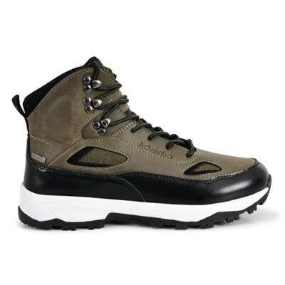 Buy Men’s Waterproof Edge Trekking Shoes | Mid-High Ankle Hiking Boots | Cushion Comfort | Anti-Slip Grip | Khaki – ET 1105