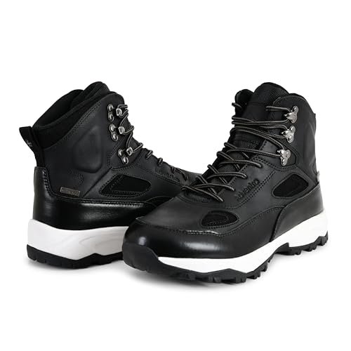 Buy Men’s Waterproof Trekking Shoes | Edge ET 1105 | Mid-High Ankle Hiking Boots | Cushion Comfort | Anti-Slip Grip | Black Outdoor Trail Shoes - Image 2